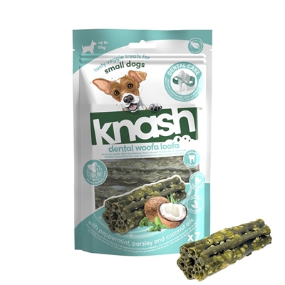 Knash Woofa Loofa Dentalstick m. Mint & Kokos Till Små Hundar 7 st